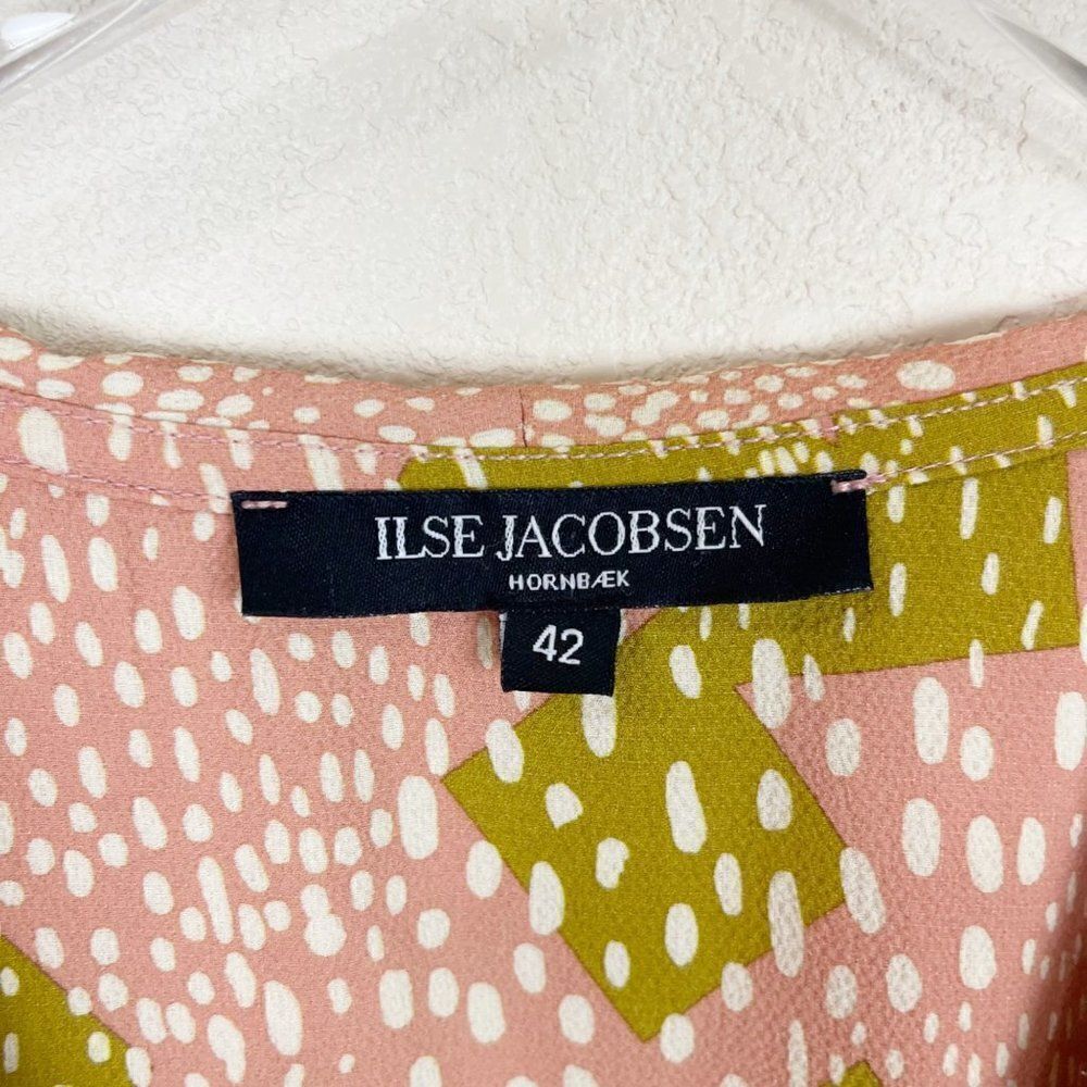 Ilse Jacobsen Midi Belted Wrap Printed Dress Size 14 - Picture 3 of 9